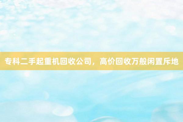 专科二手起重机回收公司，高价回收万般闲置斥地