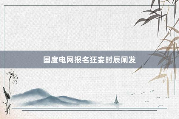 国度电网报名狂妄时辰阐发