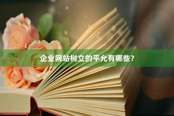 企业网站树立的平允有哪些？